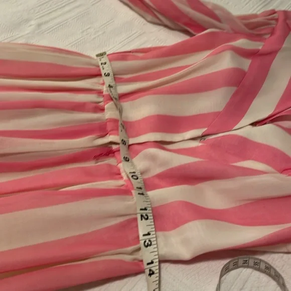 One of a kind, vintage pink and white striped dress, slip Size 4-6. 💖 - Picture 8 of 11